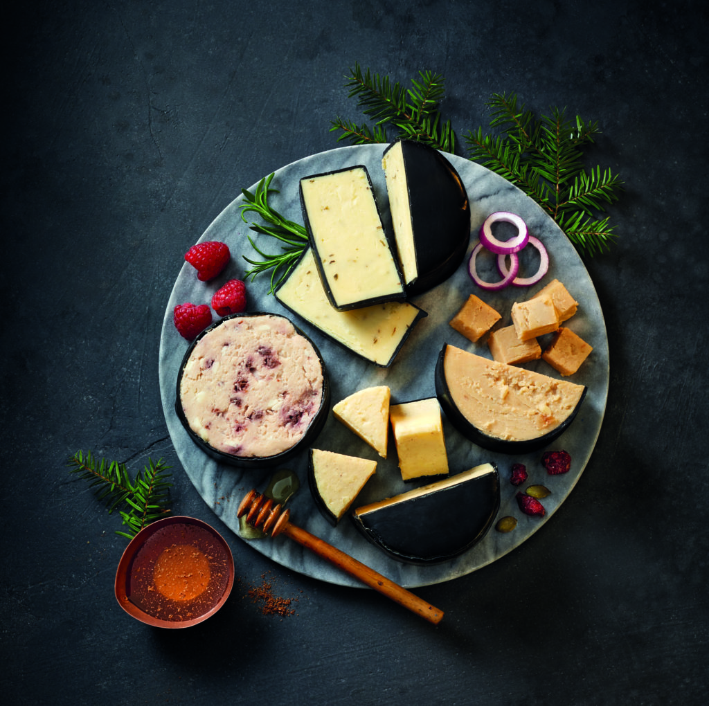 Aldi Specially Selected Cheese Truckles on round cheeseboard