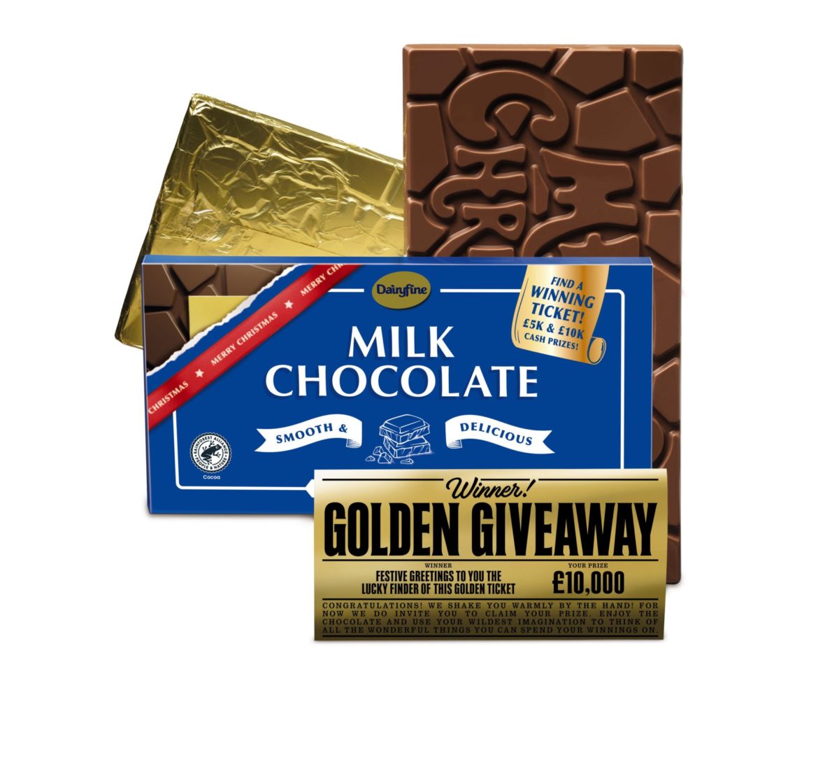 Aldi's Dairyfine Chocolate Bar with Golden Ticket