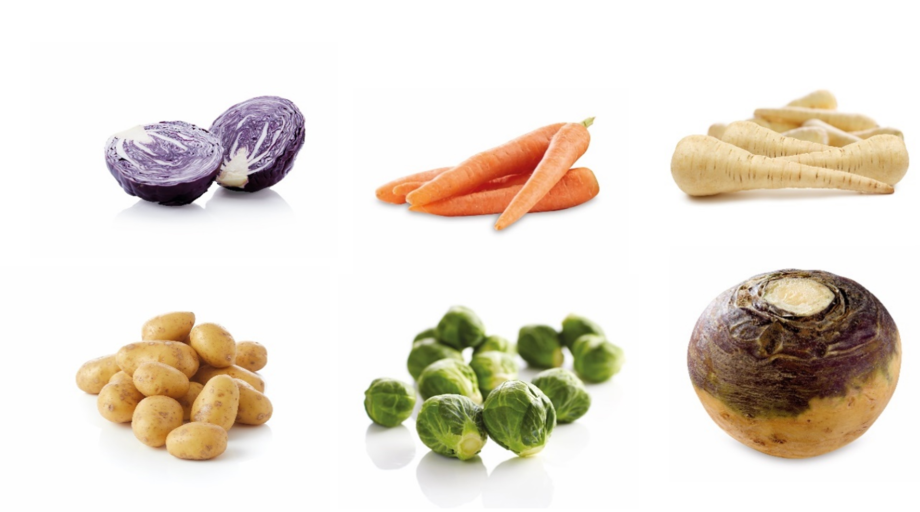 Images of Christmas vegetables included in the Super 6 deal