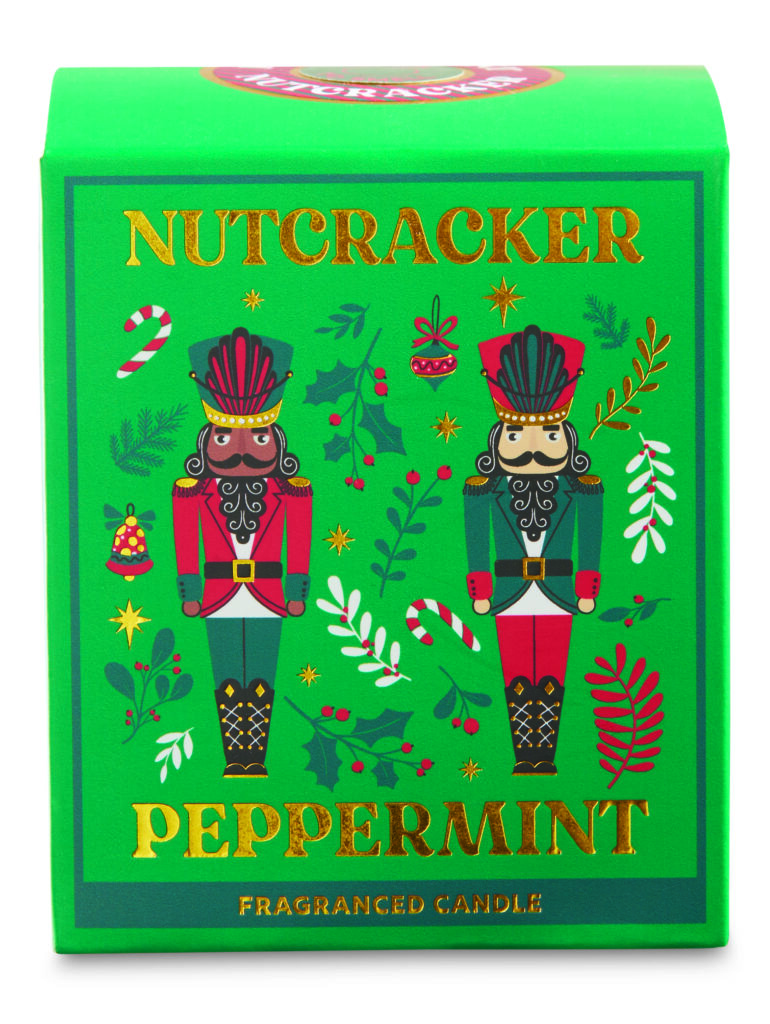 A green box with nutcrackers on
